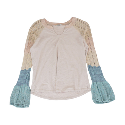 Peach Color Block Blouse