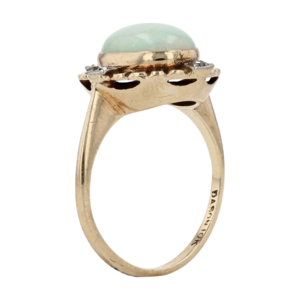 10K Two-Tone Gold Opal Fashion Ring