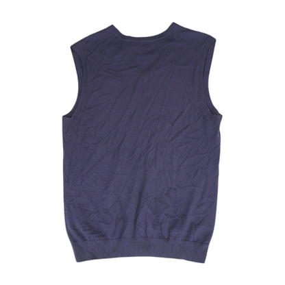 Navy Tall Solid Vest Sweater