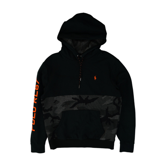 Black Color Block Hoodie Pullover