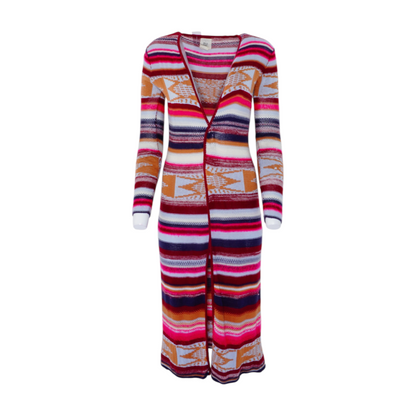 Multi Striped Cardigan Sweater