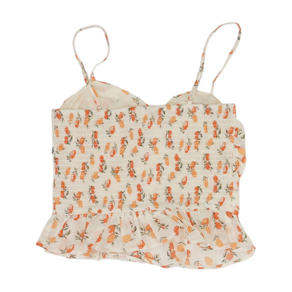 Beige Print Cropped Blouse