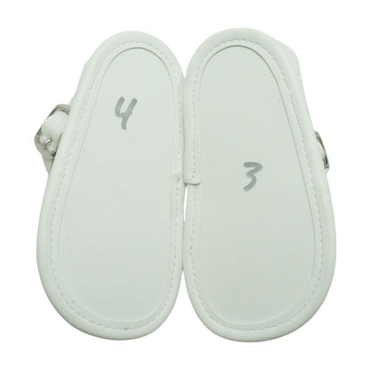 White Synthetic Crib Shoes