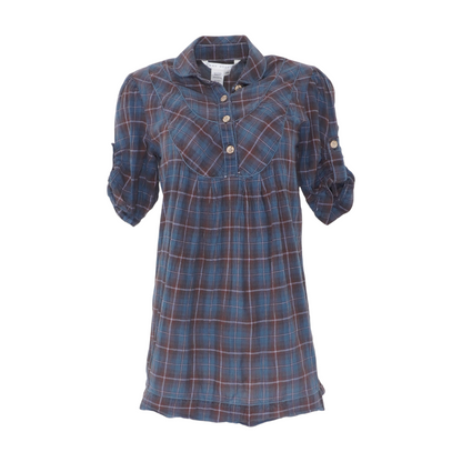 Blue Plaid Mini Dress