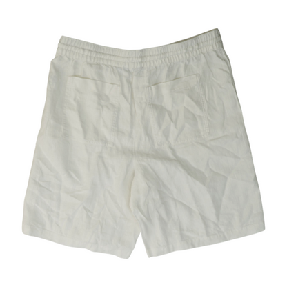 White Solid Chino Shorts