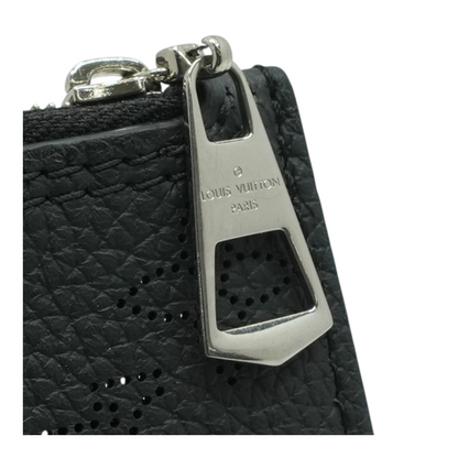 Black Perforated Leather Pouch