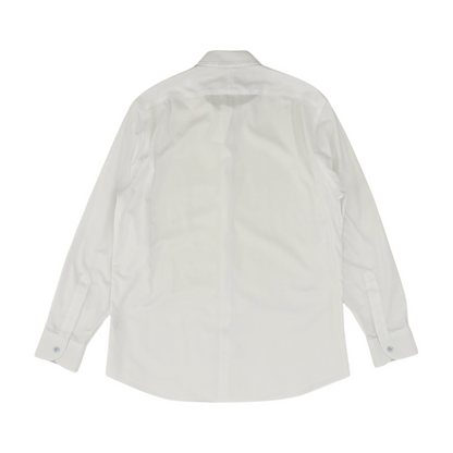 White Solid Long Sleeve Button Down