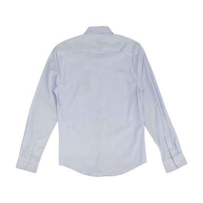 Blue Polka Dot Long Sleeve Button Down