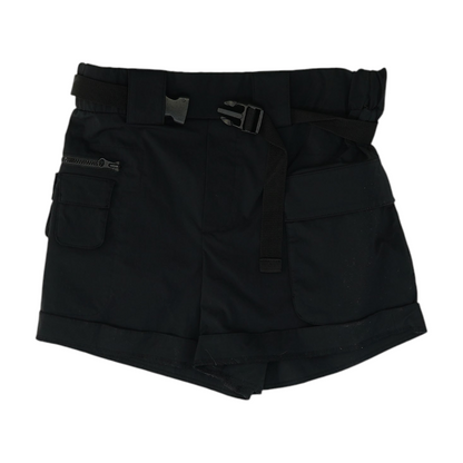 Black Solid Active Shorts