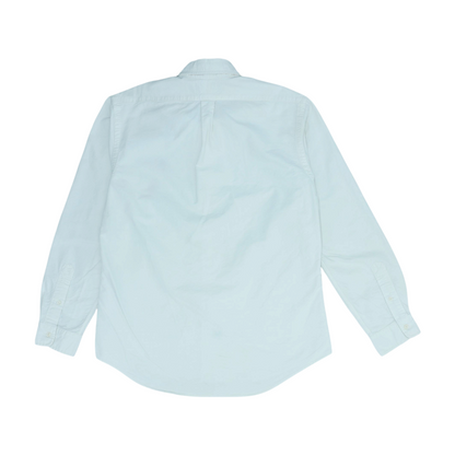 White Solid Long Sleeve Button Down