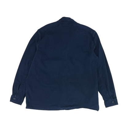 Navy Solid Flannel Button Down