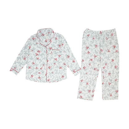 White Graphic Pajama Set