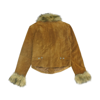 Brown Solid Leather Jacket