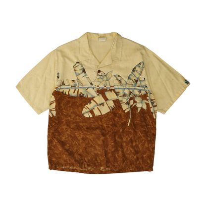 Vintage Brown Color Block Short Sleeve Polo