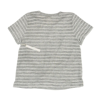Gray Striped V Neck T-Shirt
