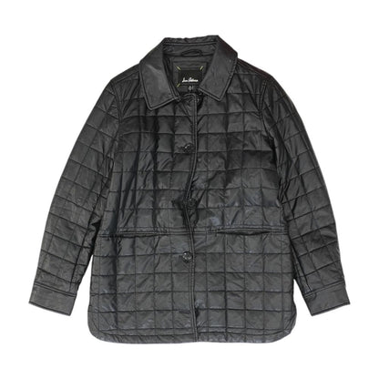 Black Solid Faux Leather Jacket