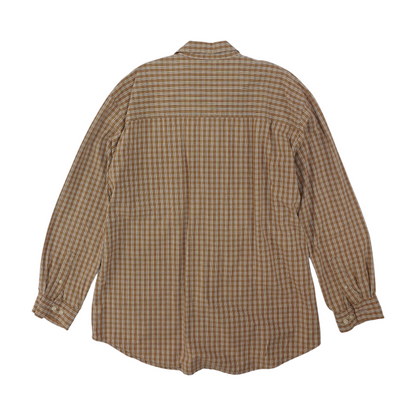 Vintage Brown Check Long Sleeve Button Down
