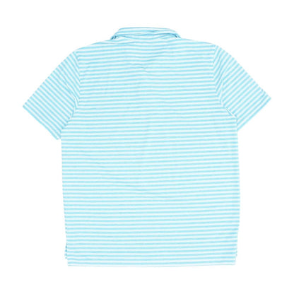 Blue Striped Short Sleeve Polo