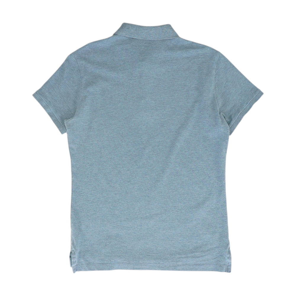 Blue Solid Short Sleeve Polo