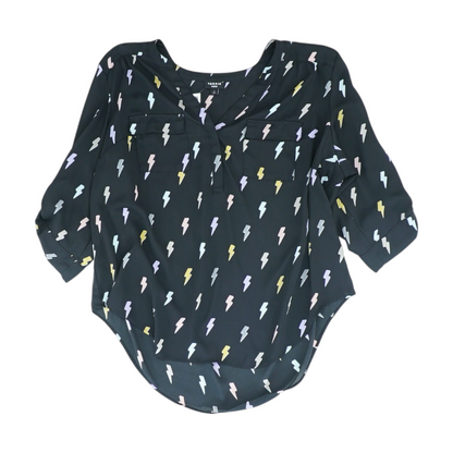 Black Graphic Blouse