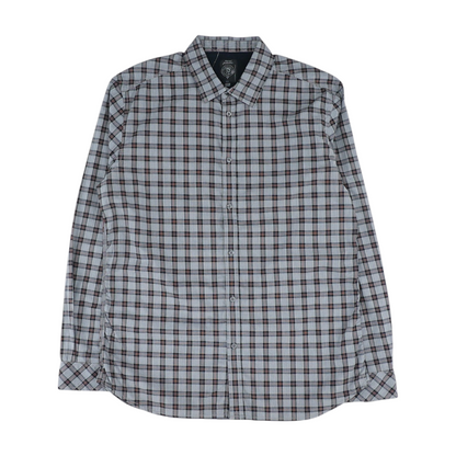 Gray Plaid Long Sleeve Button Down