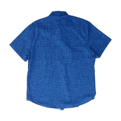 Blue Print Short Sleeve Button Down