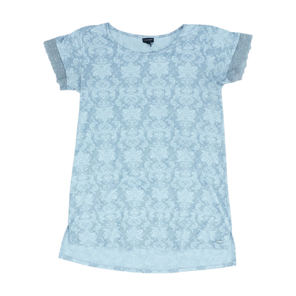 Gray Floral Blouse