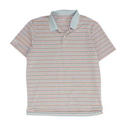Blue Striped Short Sleeve Polo