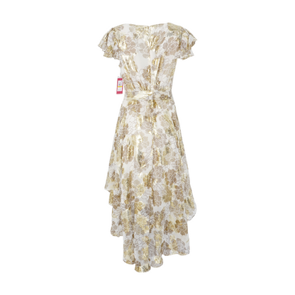 Gold Floral Midi Dress