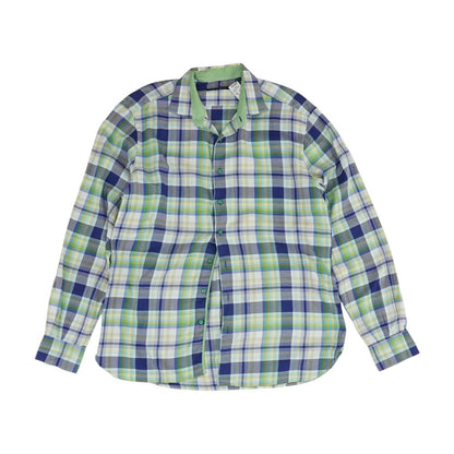 Green Plaid Long Sleeve Button Down