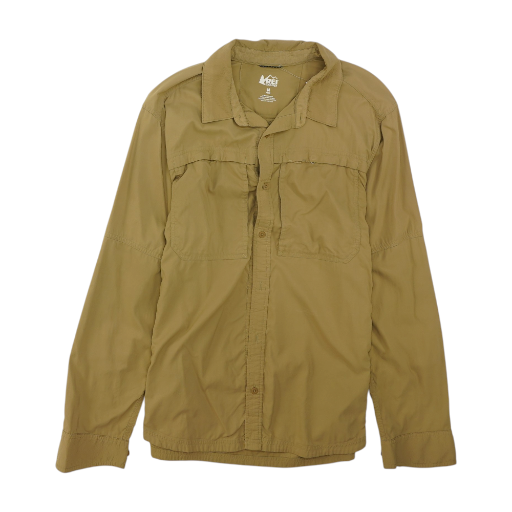 Khaki Solid Outdoor Button Down