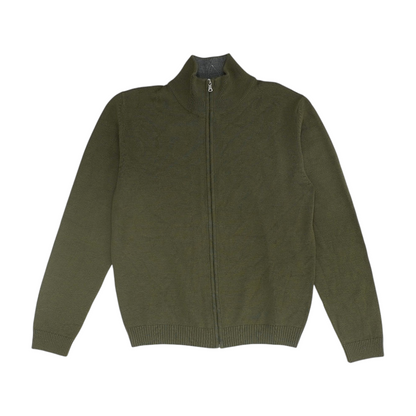 Olive Solid Cardigan Sweater