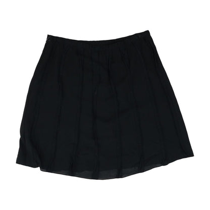 Black Solid Midi Skirt