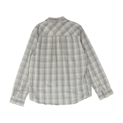 Gray Plaid Long Sleeve Button Down