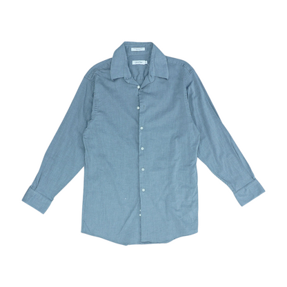 Gray Print Long Sleeve Button Down
