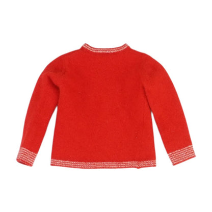 Red Solid Crewneck Sweater