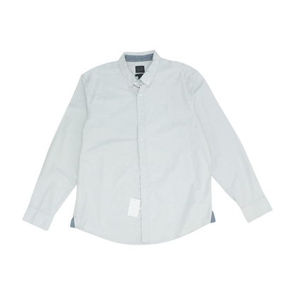 Gray Solid Long Sleeve Button Down