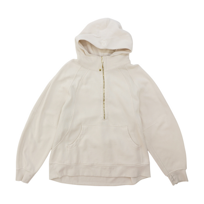 Beige Solid 1/4 Zip Pullover