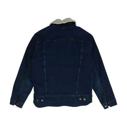 Blue Solid Denim Jacket