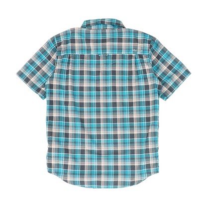 Blue Plaid Short Sleeve Button Down