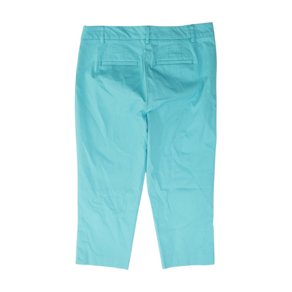 Blue Solid Chino Capris