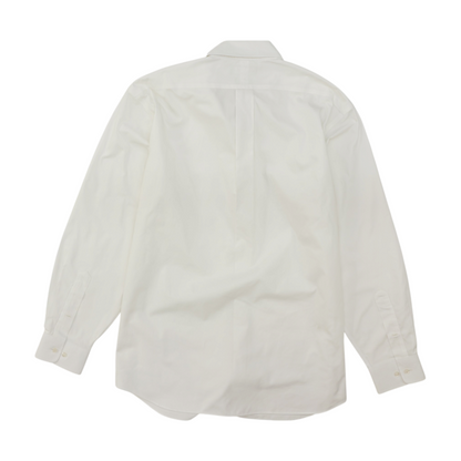 White Solid Long Sleeve Button Down