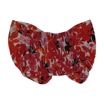 Red Floral Cropped Blouse