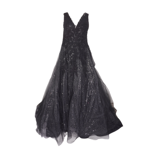 Black Lace Maxi Formal Dress