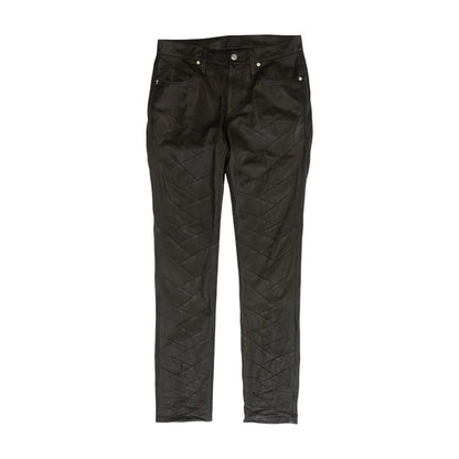 Black 100% Lambskin Leather Skinny Pants