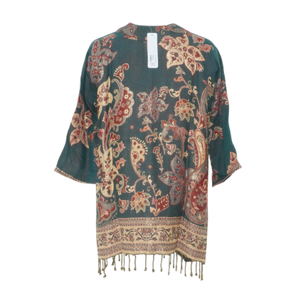 Teal Floral Cardigan Sweater