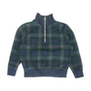 Navy Plaid 1/4 Zip Pullover