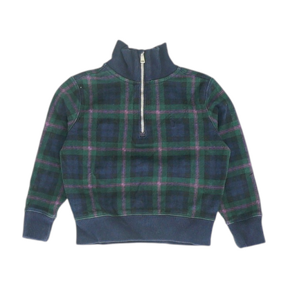 Navy Plaid 1/4 Zip Pullover