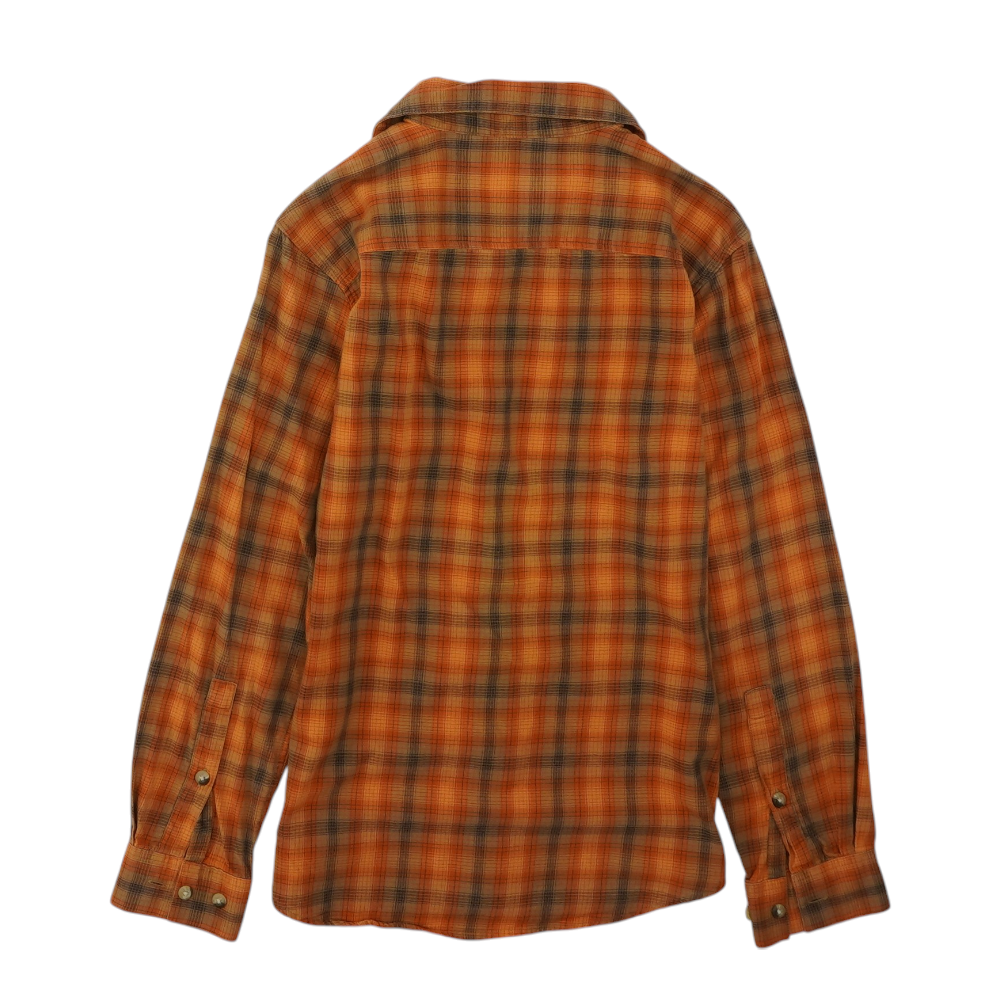 Orange Plaid Flannel Button Down