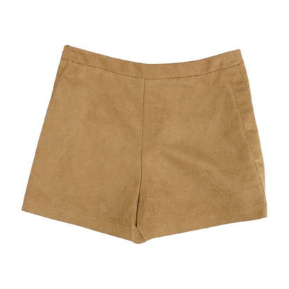 Tan Solid Shorts